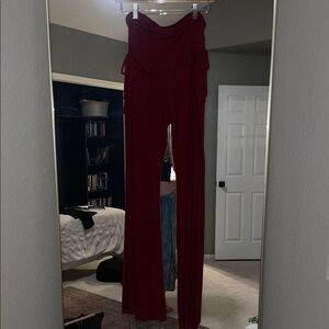 Umba Red Split Leg Pants Small